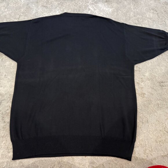 Raffi Linea Uomo Men's Knit Sweater Top Shirt ITALY Large Cotton Black Pullover - Picture 10 of 16